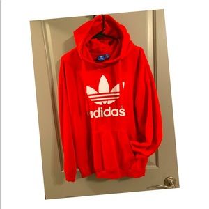 Adidas Trefoil Red Hoodie Sweatshirt